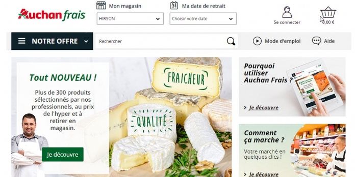 Auchan Frais, nouveau service de commande en ligne de produits frais