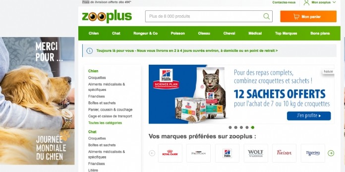 Zooplus.fr, l'animalerie en ligne la plus populaire chez les internautes français